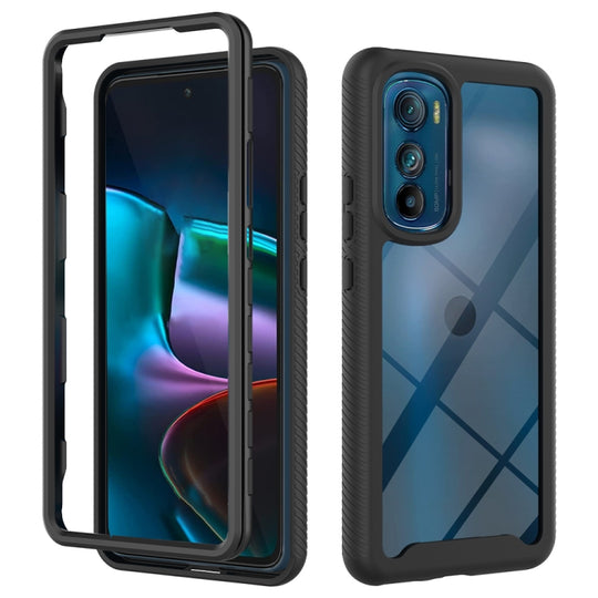 Pour Motorola Moto Edge 30 Starry Sky Couleur unie TPU Clear PC Phone Case (Noir)