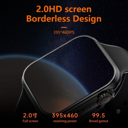 WS8 Pro 2.0 inch IPS Full Touch Screen Smart Watch, IP67 Waterproof Support Heart Rate & Blood Oxygen Monitoring / Sports Modes(Silver) by buy2fix