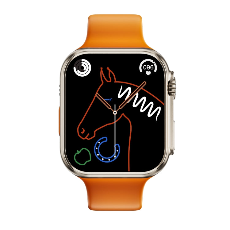 WS8 Plus 2.0 inch IPS Full Touch Screen Smart Watch, IP68 Waterproof Support Heart Rate & Blood Oxygen Monitoring / Sports Modes(Gold+Orange) by buy2fix