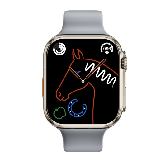 WS8 Plus 2.0 inch IPS Full Touch Screen Smart Watch, IP68 Waterproof Support Heart Rate & Blood Oxygen Monitoring / Sports Modes(Gold+Grey) by buy2fix