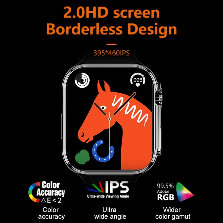 WS8 Plus 2.0 inch IPS Full Touch Screen Smart Watch, IP68 Waterproof Support Heart Rate & Blood Oxygen Monitoring / Sports Modes(Gold+Orange) by buy2fix