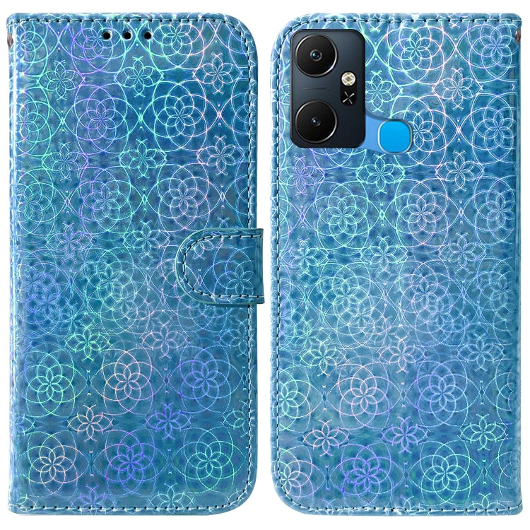 For Infinix Smart 6 Plus Colorful Magnetic Buckle Leather Phone Case(Blue) - Infinix Cases by buy2fix | Online Shopping UK | buy2fix