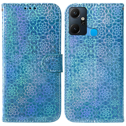 For Infinix Smart 6 Plus Colorful Magnetic Buckle Leather Phone Case(Blue) - Infinix Cases by buy2fix | Online Shopping UK | buy2fix