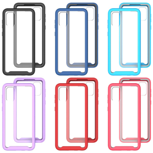 For Samsung Galaxy A04 Starry Sky Solid Color Shockproof TPU Clear PC Phone Case(Black) by buy2fix