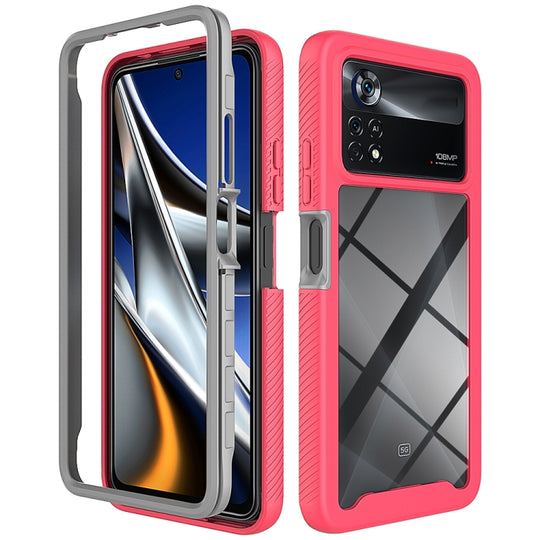 Pour Xiaomi Poco X4 Pro 5G Starry Sky Couleur unie Antichoc TPU Clear PC Phone Case (rose givré)