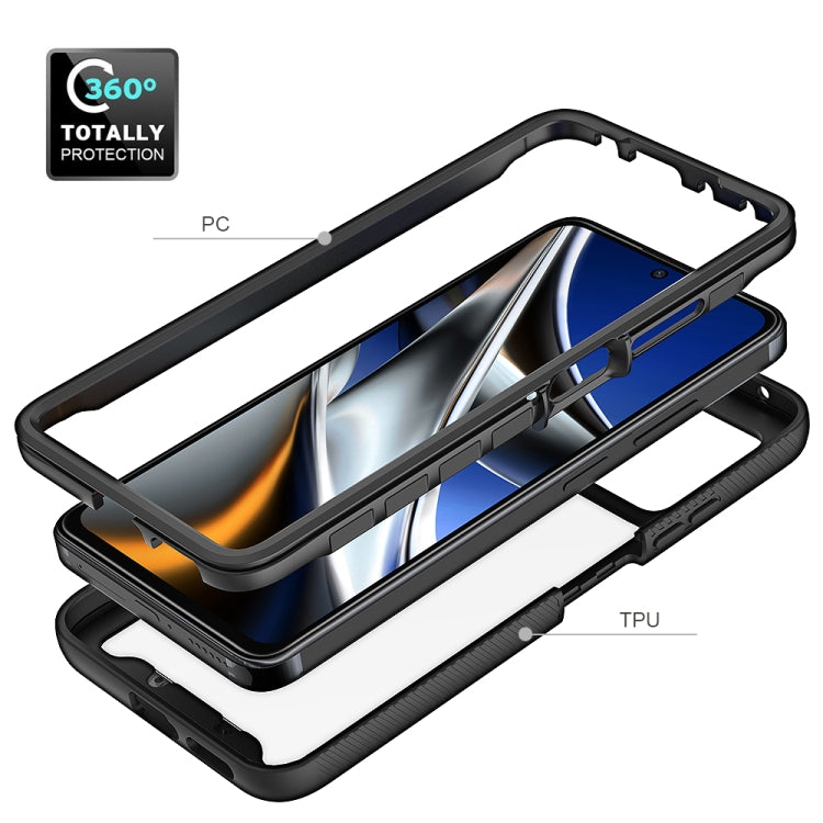 For Xiaomi Poco X4 Pro 5G Starry Sky Solid Color Shockproof TPU Clear PC Phone Case(Frosted Pink) by buy2fix