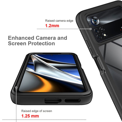 For Xiaomi Poco X4 Pro 5G Starry Sky Solid Color Shockproof TPU Clear PC Phone Case(Frosted Pink) by buy2fix