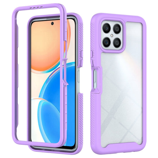 Pour Honor X8 4G Starry Sky Couleur unie Antichoc TPU Clear PC Phone Case (Violet)