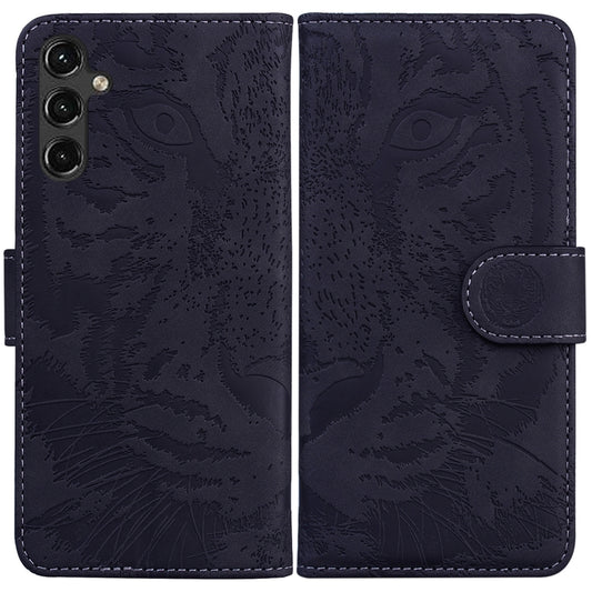 For Samsung Galaxy A14 5G Tiger Embossing Pattern Horizontal Flip Leather Phone Case(Black) - Galaxy Phone Cases by buy2fix | Online Shopping UK | buy2fix