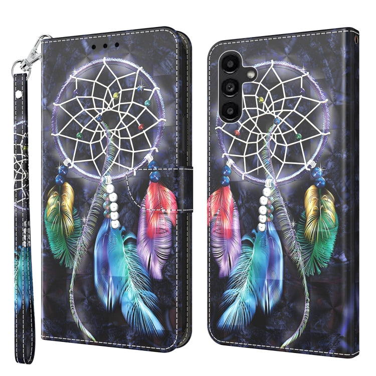 For Samsung Galaxy A14 5G 3D Painted Leather Phone Case(Colorful Dreamcatcher) by buy2fix