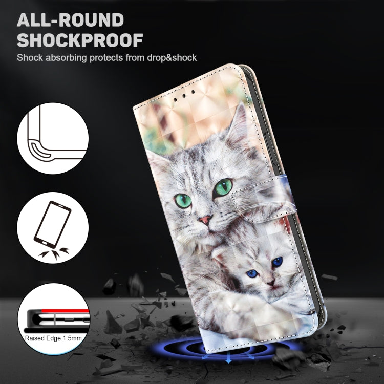 For Samsung Galaxy A14 5G 3D Painted Leather Phone Case(Two Loving Cats) by buy2fix
