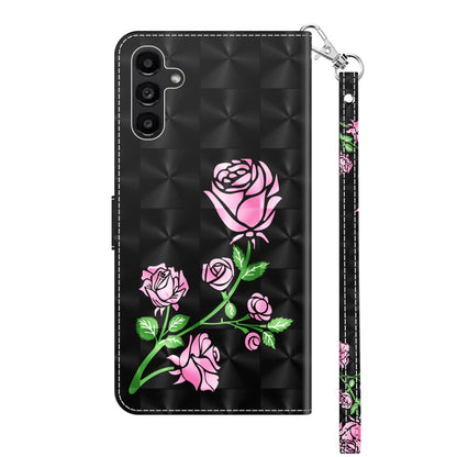 For Samsung Galaxy A14 5G 3D Painted Leather Phone Case(Rose) by buy2fix