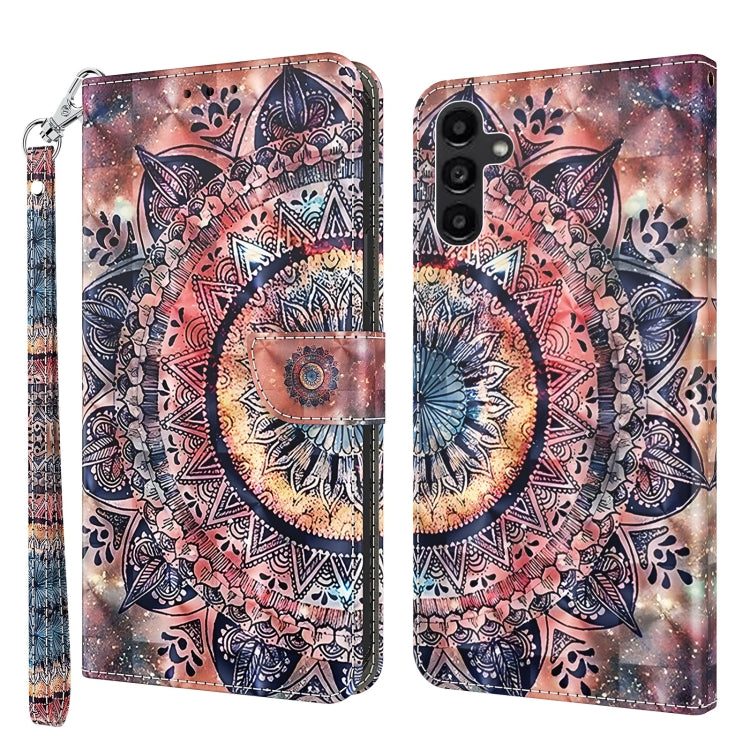 For Samsung Galaxy A14 5G 3D Painted Leather Phone Case(Colorful Mandala) by buy2fix