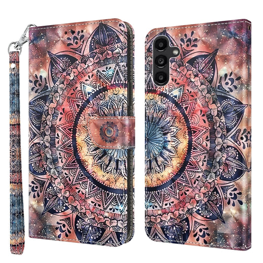 For Samsung Galaxy A14 5G 3D Painted Leather Phone Case(Colorful Mandala) by buy2fix