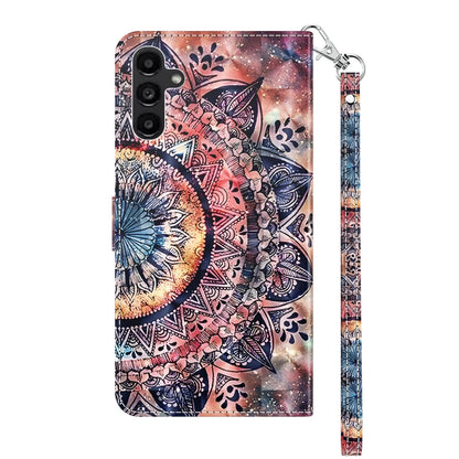 For Samsung Galaxy A14 5G 3D Painted Leather Phone Case(Colorful Mandala) by buy2fix