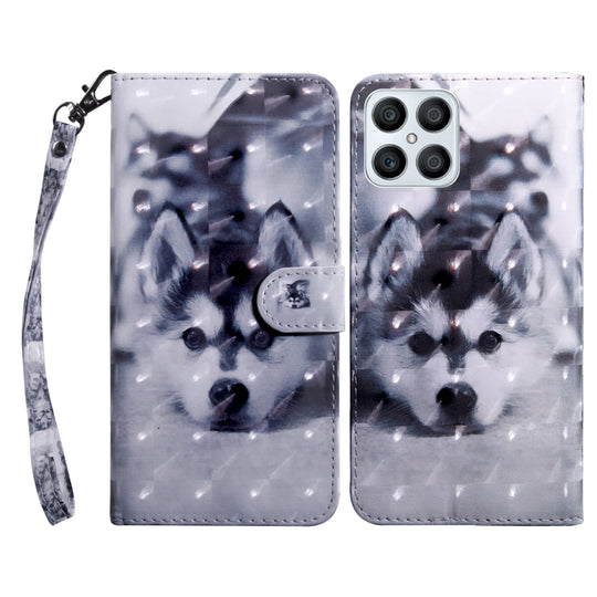 Pour Honor X8 4G Étui de téléphone en cuir peint en 3D (Husky)