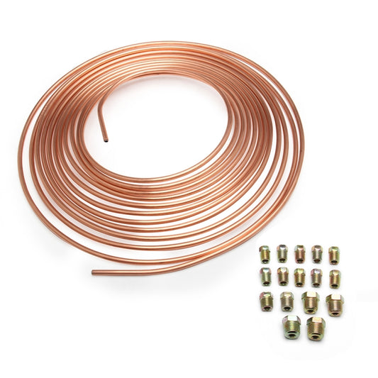 Car 25ft Zinc Plated Brass Brake Tube with Fittings - Brake System by buy2fix | Online Shopping UK | buy2fix