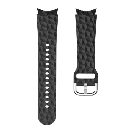 For Samsung Galaxy Watch 5 / Watch 5 Pro Rhombus Texture Silicone Watch Band(Black) - Watch Bands by buy2fix | Online Shopping UK | buy2fix