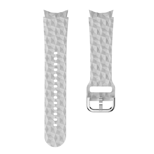 For Samsung Galaxy Watch 5 / Watch 5 Pro Rhombus Texture Silicone Watch Band(Grey) - Watch Bands by buy2fix | Online Shopping UK | buy2fix