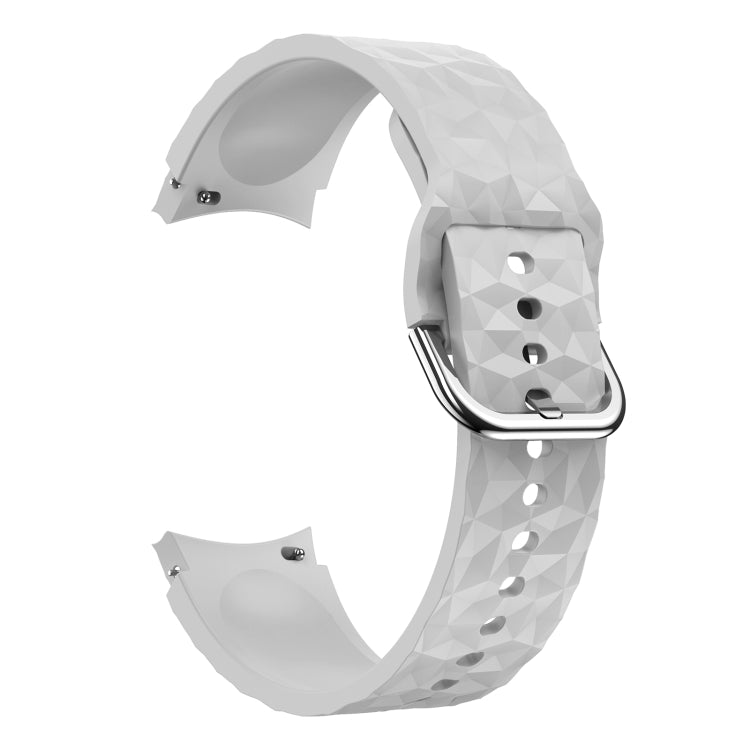 For Samsung Galaxy Watch 5 / Watch 5 Pro Rhombus Texture Silicone Watch Band(Grey) - Watch Bands by buy2fix | Online Shopping UK | buy2fix