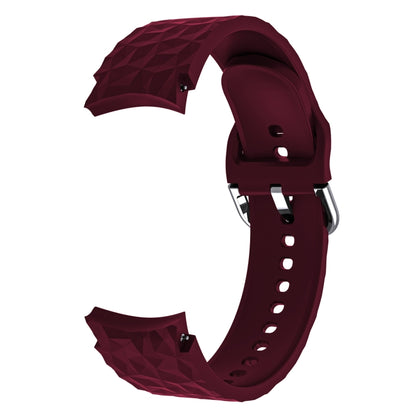 For Samsung Galaxy Watch 5 / Watch 5 Pro Rhombus Texture Silicone Watch Band(Wine Red) - Watch Bands by buy2fix | Online Shopping UK | buy2fix