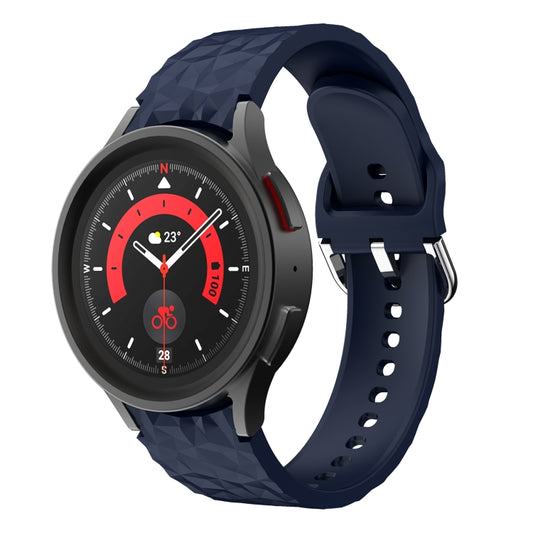 For Samsung Galaxy Watch 5 / Watch 5 Pro Rhombus Texture Silicone Watch Band(Midnight Blue) - Watch Bands by buy2fix | Online Shopping UK | buy2fix
