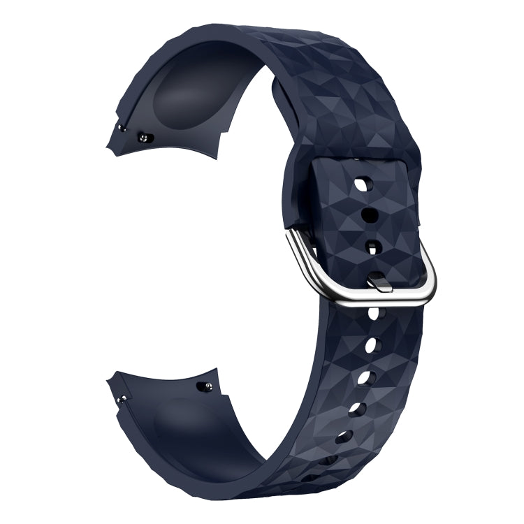 For Samsung Galaxy Watch 5 / Watch 5 Pro Rhombus Texture Silicone Watch Band(Midnight Blue) - Watch Bands by buy2fix | Online Shopping UK | buy2fix