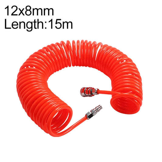 LAIZE Compressor Air Flexible PU Spring Tube with Connector, Specification:12x8mm, 15m - PU Air Pipe by LAIZE | Online Shopping UK | buy2fix