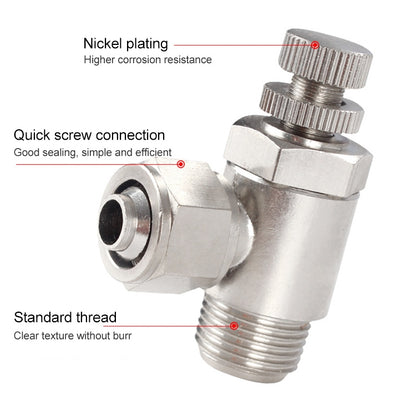 SL6-M5 LAIZE Nickel Plated Copper Trachea Quick Fitting Throttle Valve Lock Female Connector - Interface Series by LAIZE | Online Shopping UK | buy2fix