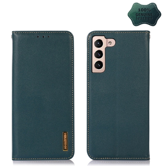 For Samsung Galaxy S23+ 5G KHAZNEH Nappa Top Layer Cowhide Leather Phone Case(Green)