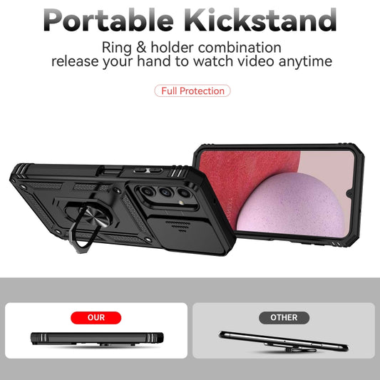 For Samsung Galaxy A14 5G Sliding Camshield Holder Phone Case(Black) by buy2fix