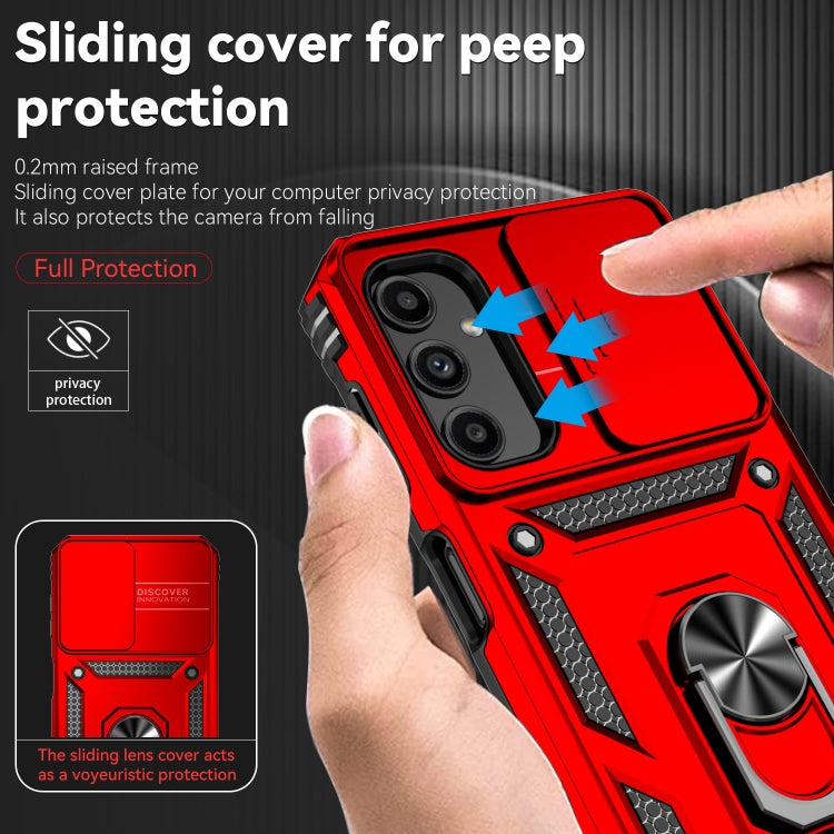 For Samsung Galaxy A14 5G Sliding Camshield Holder Phone Case(Red) by buy2fix