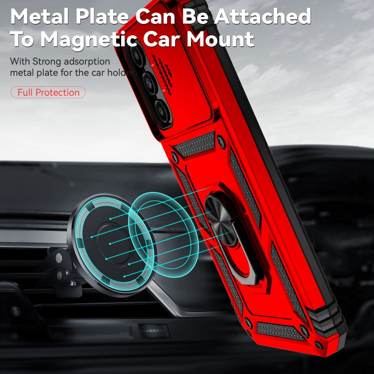 For Samsung Galaxy A14 5G Sliding Camshield Holder Phone Case(Red) by buy2fix