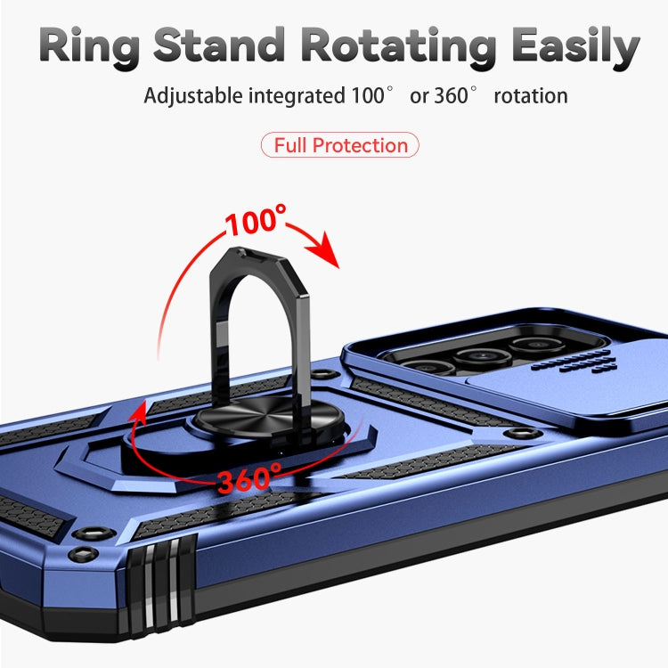 For Samsung Galaxy A14 5G Sliding Camshield Holder Phone Case(Blue) by buy2fix