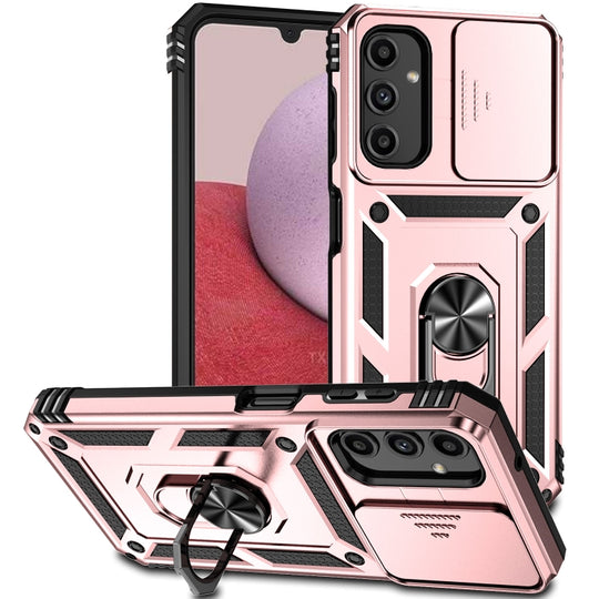 For Samsung Galaxy A14 5G Sliding Camshield Holder Phone Case(Rose Gold)