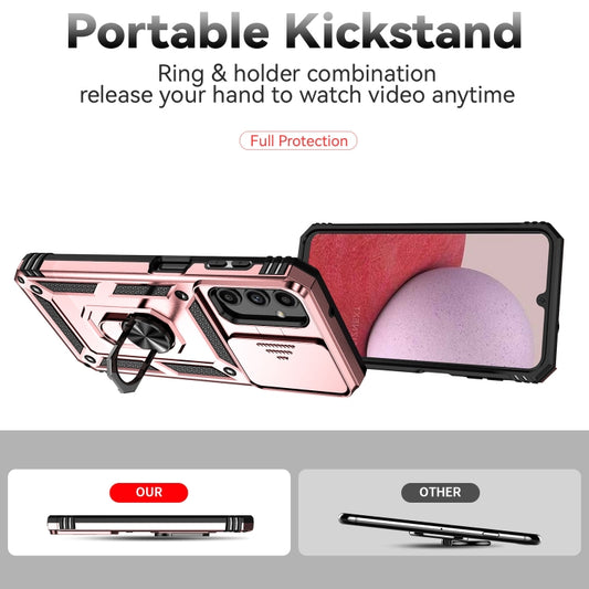 For Samsung Galaxy A14 5G Sliding Camshield Holder Phone Case(Rose Gold) by buy2fix