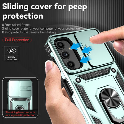 For Samsung Galaxy A14 5G Sliding Camshield Holder Phone Case(Dark Green) by buy2fix
