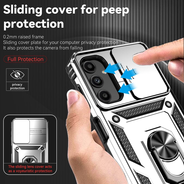 For Samsung Galaxy A14 5G Sliding Camshield Holder Phone Case(Silver) by buy2fix