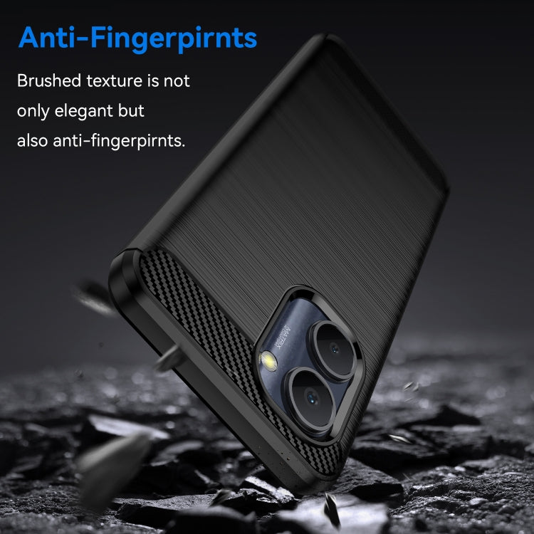 For Realme C30s Brushed Texture Carbon Fiber TPU Phone Case(Black) - Realme Cases by buy2fix | Online Shopping UK | buy2fix