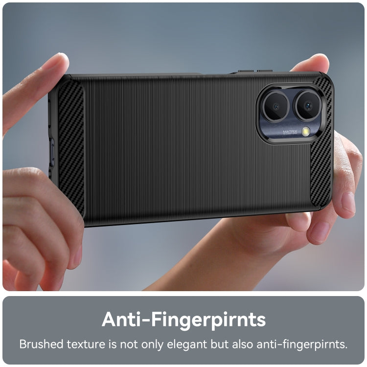 For Realme C30s Brushed Texture Carbon Fiber TPU Phone Case(Black) - Realme Cases by buy2fix | Online Shopping UK | buy2fix