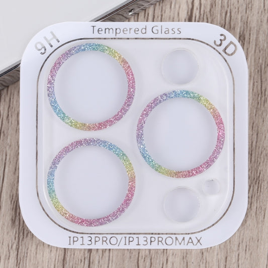 For iPhone 14 Pro Max Glitter Ring Tempered Glass Camera Lens Film(Colorful) - iPhone 14 Pro Max Tempered Glass by buy2fix | Online Shopping UK | buy2fix