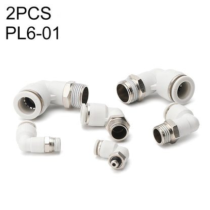 PL6-01 LAIZE 2pcs PL Elbow Pneumatic Quick Fitting Connector - Interface Series by LAIZE | Online Shopping UK | buy2fix