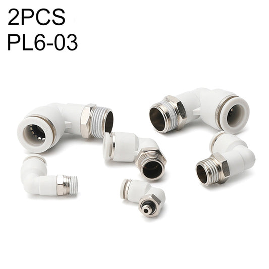 PL6-03 LAIZE 2pcs PL Elbow Pneumatic Quick Fitting Connector - Interface Series by LAIZE | Online Shopping UK | buy2fix