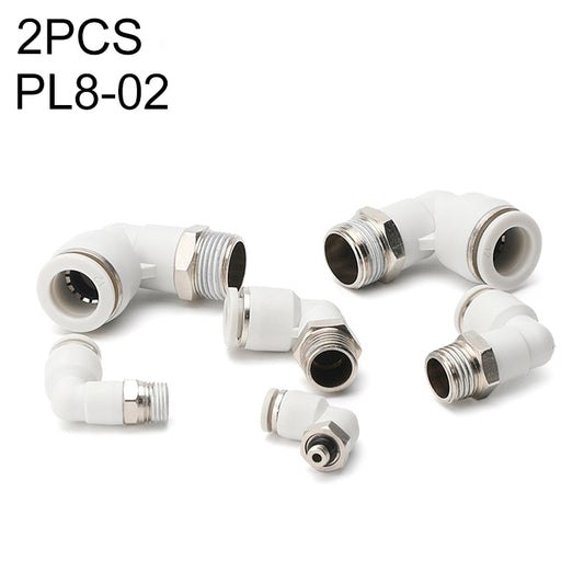 PL8-02 LAIZE 2pcs PL Elbow Pneumatic Quick Fitting Connector - Interface Series by LAIZE | Online Shopping UK | buy2fix