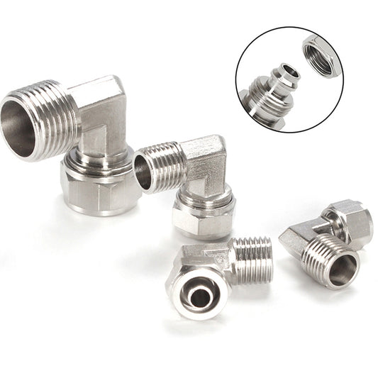 FL6-01 LAIZE Nickel Plated Copper Trachea Quick Fitting Twist Elbow Lock Female Connector - Interface Series by LAIZE | Online Shopping UK | buy2fix