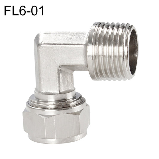 FL6-01 LAIZE Nickel Plated Copper Trachea Quick Fitting Twist Elbow Lock Female Connector - Interface Series by LAIZE | Online Shopping UK | buy2fix