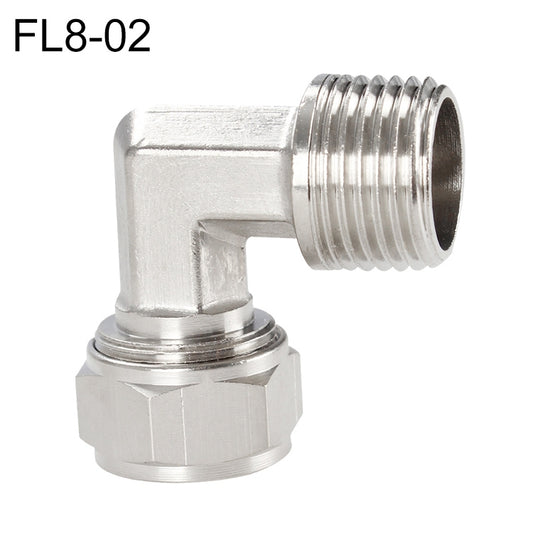 FL8-02 LAIZE Nickel Plated Copper Trachea Quick Fitting Twist Elbow Lock Female Connector - Interface Series by LAIZE | Online Shopping UK | buy2fix
