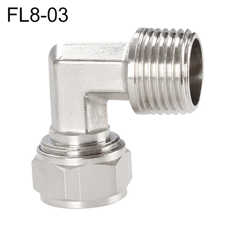 FL8-03 LAIZE Nickel Plated Copper Trachea Quick Fitting Twist Elbow Lock Female Connector - Interface Series by LAIZE | Online Shopping UK | buy2fix
