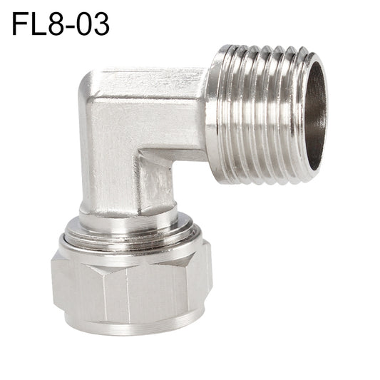 FL8-03 LAIZE Nickel Plated Copper Trachea Quick Fitting Twist Elbow Lock Female Connector - Interface Series by LAIZE | Online Shopping UK | buy2fix
