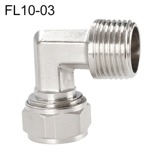 FL10-03 LAIZE Nickel Plated Copper Trachea Quick Fitting Twist Elbow Lock Female Connector - Interface Series by LAIZE | Online Shopping UK | buy2fix